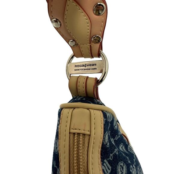 Vintage ROCAWEAR Purse Handbag Denim And Cream Colored Y2K - Picture 8 of 10